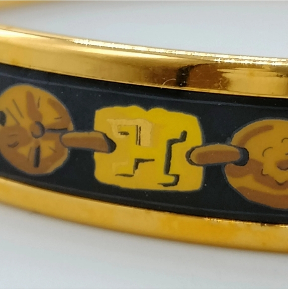 HERMES BANGLE BLACK GOLD - Picture 7 of 12